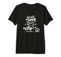 Raccoon Soccer Player Sunglasses Fun T-Shirt - Novelty Apparel for Adults