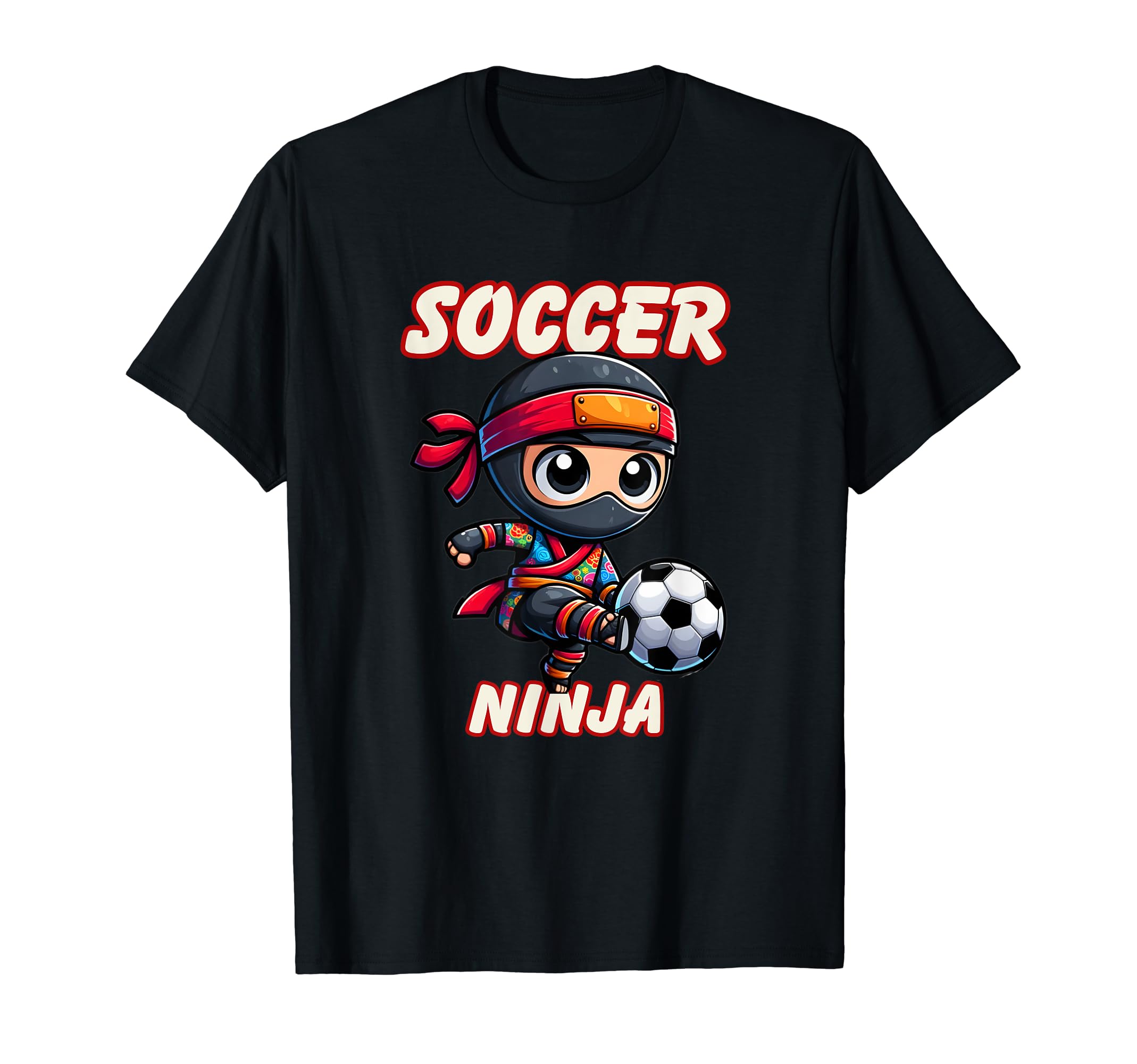 Funny Soccer Ninja Player T-Shirt - Casual Everyday Wear Men Women