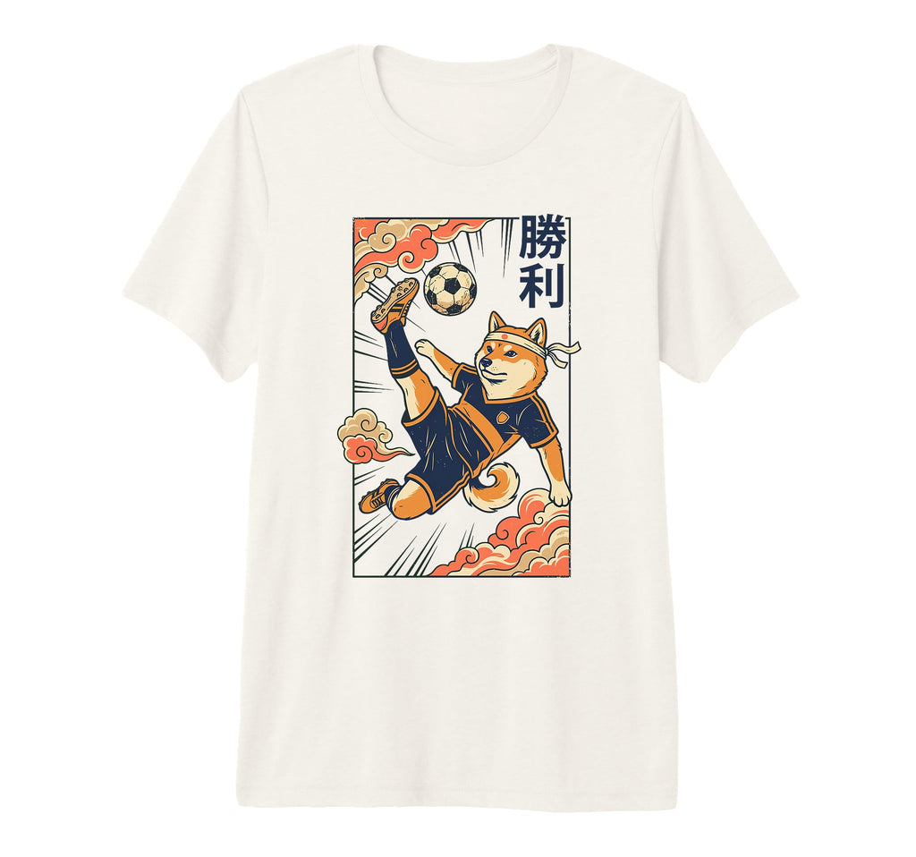 Shiba Inu Soccer Anime Bicycle Kick T-Shirt - Novelty Apparel Men Women