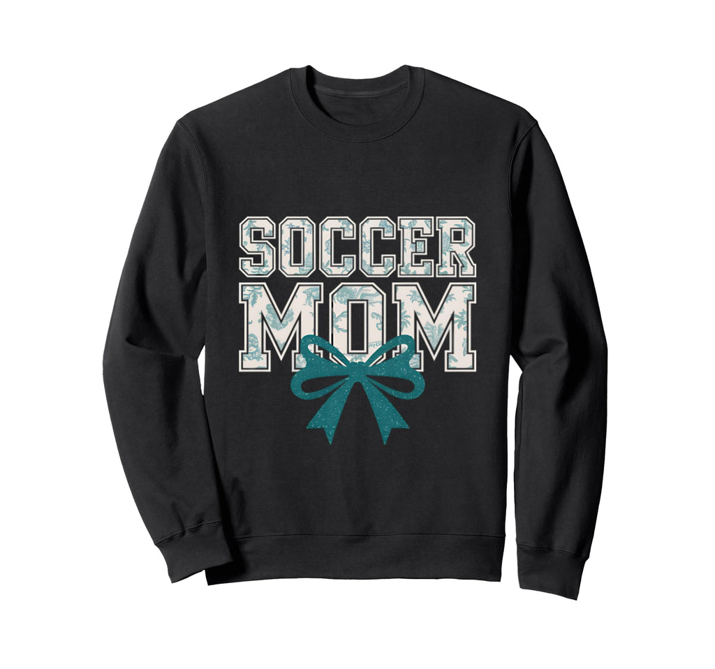 Soccer Mom Coquette Bow Mothers Day Sweatshirt - Trendy Graphic Unisex
