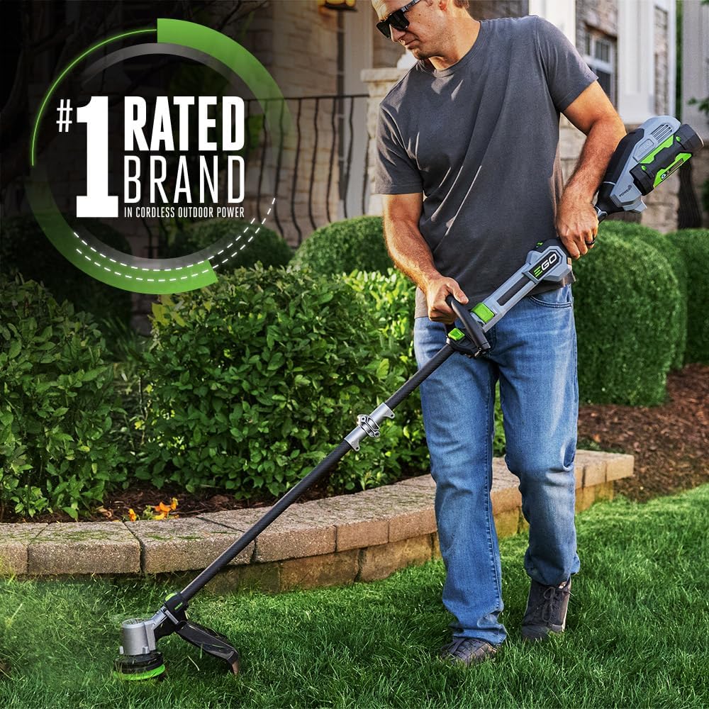 EGO POWER+ String Trimmer, Battery Powered, 16" Trimmer for Weeds and Grass with POWERLOAD, Telescopic Carbon Fiber Shaft, Battery and Charger Not Included - ST1610T