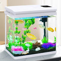Beginner Betta Fish Tank Aquarium kit Intelligent Timed Shutdown, Seven LED Lights, Adjustable Brightness, High-Transparency Glass, Efficient Filtration Gallon (6 Gallon)