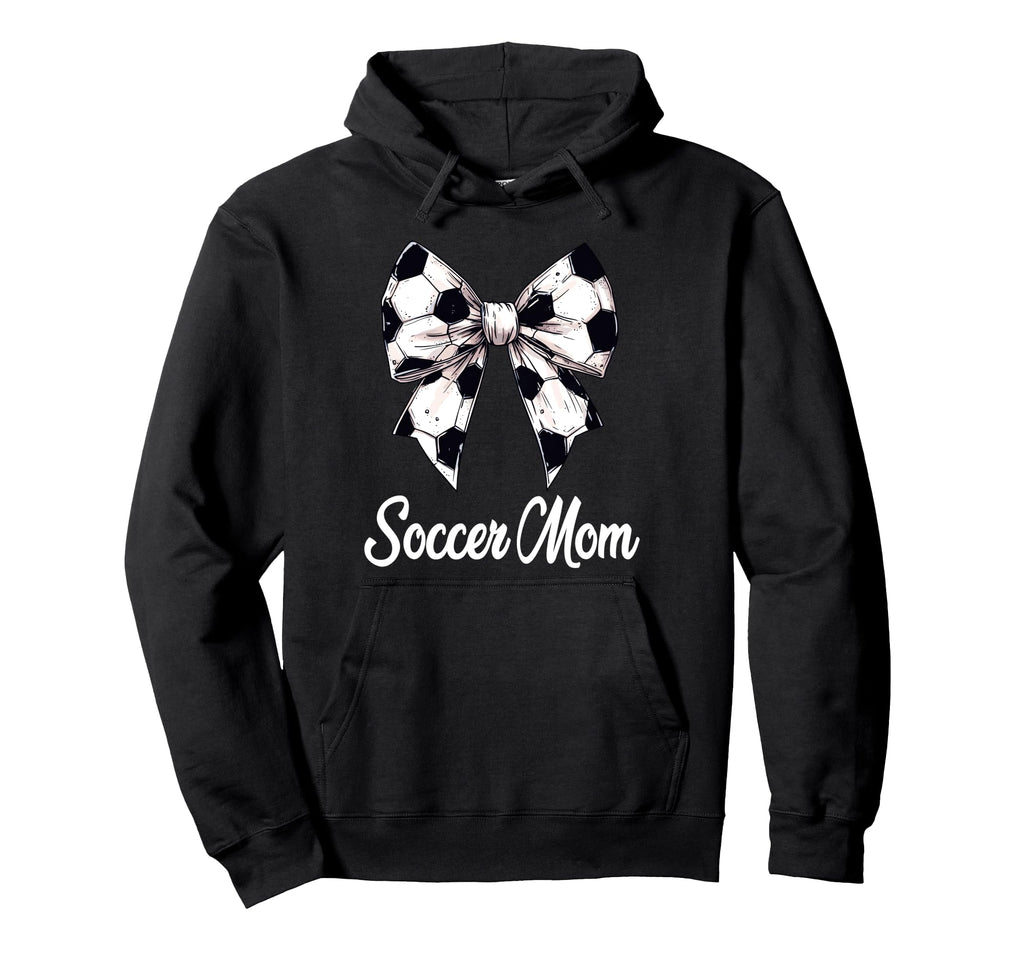 Soccer Mom Coquette Bow Soccer Lovers Hoodie - Unique Graphic Unisex