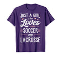 Just Who Loves Soccer And Lacrosse Gift T-Shirt - Aesthetic Graphic Unisex