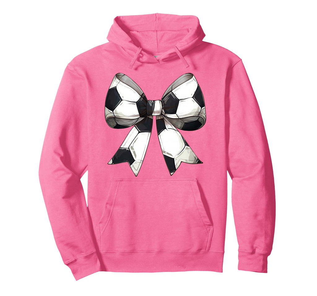 Coquette Bow Soccer Ball Pattern Mothers Hoodie - Trendy Graphic Unisex