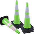 OrangeStar 8 Pack 28" Traffic Safety Cones, Green Cones Construction Cones w/Reflective Collar, Heavy Duty Base for Driving Practice, Parking Lots and Roadwork