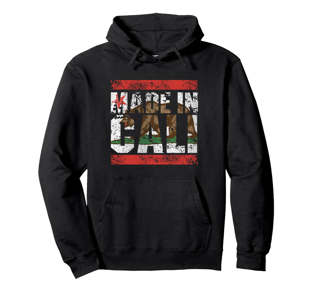 Distressed Made Cali California Flag Hoodie - Novelty Apparel for Adults