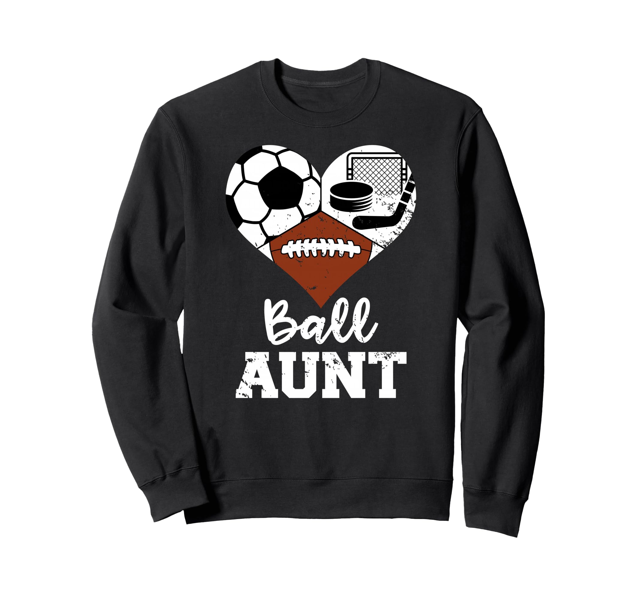 Ball Aunt Heart Funny Soccer Sweatshirt - Custom Art Print Men Women