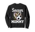 Soccer Mom Leopard Heart Soccer Fan T-Shirt - Streetwear Style for Adults