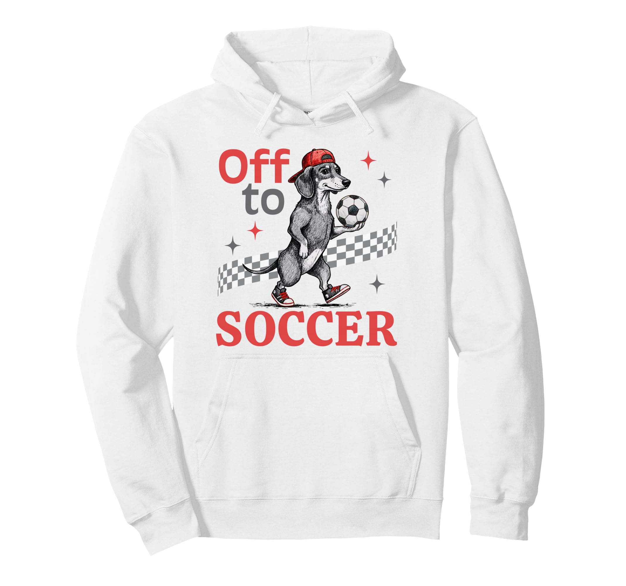 Dachshund Soccer Fan Funny Wiener Dog Hoodie - Custom Art Print Men Women