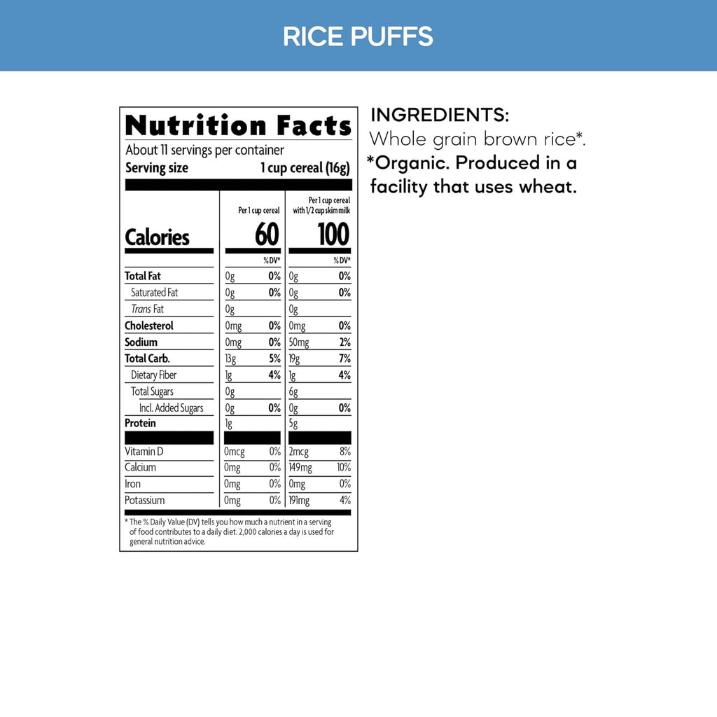 Nature's Path Organic Rice Puffs Cereal, 6 oz, Pack of 12