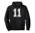 11 Number Eleven Team Sports Grunge Hoodie - Fun Novelty Design Unisex