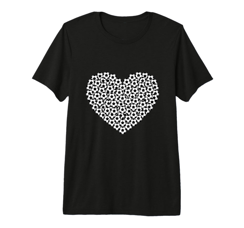 Heart Shaped Soccer Ball Artwork Tri T-Shirt - Trendy Graphic Men Women
