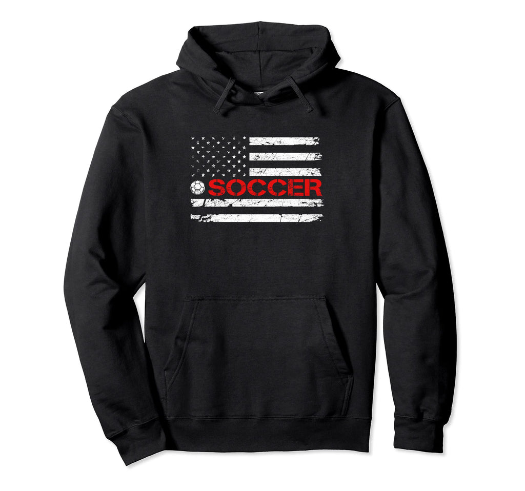 American Flag Soccer Mom Dad Brother Hoodie - Fun Novelty Design for Adults