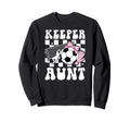 Groovy Soccer Keeper Aunt Soccer Sweatshirt - Minimalist Print Unisex