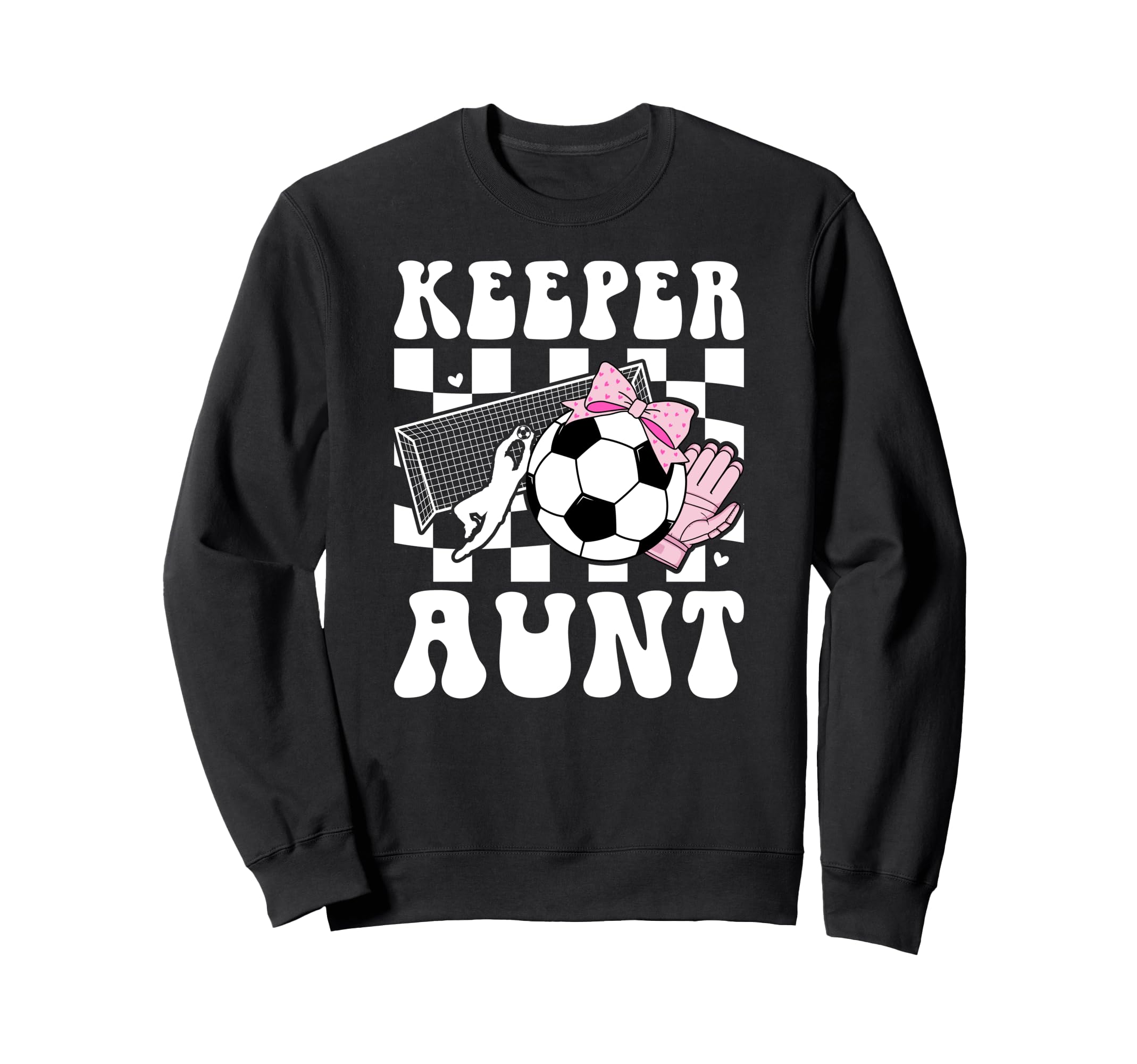 Groovy Soccer Keeper Aunt Soccer Sweatshirt - Minimalist Print Unisex