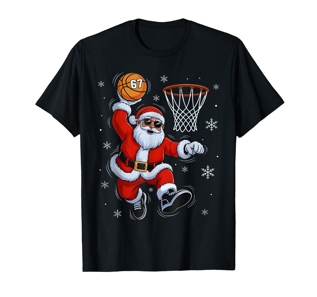 Funny Basketball Santa 67 Pajamas T-Shirt - Aesthetic Graphic for Adults