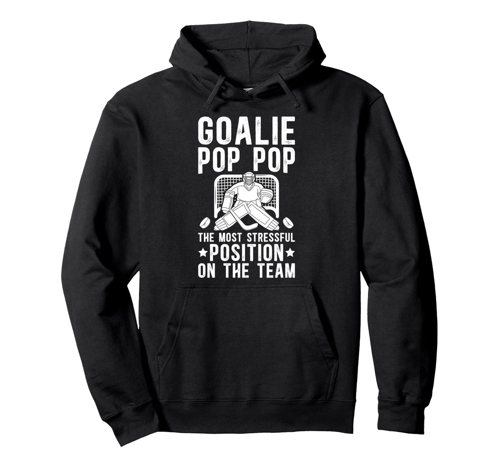 Funny Hockey Goalie Pop Pop Ice Hockey Hoodie - Unique Graphic Men Women