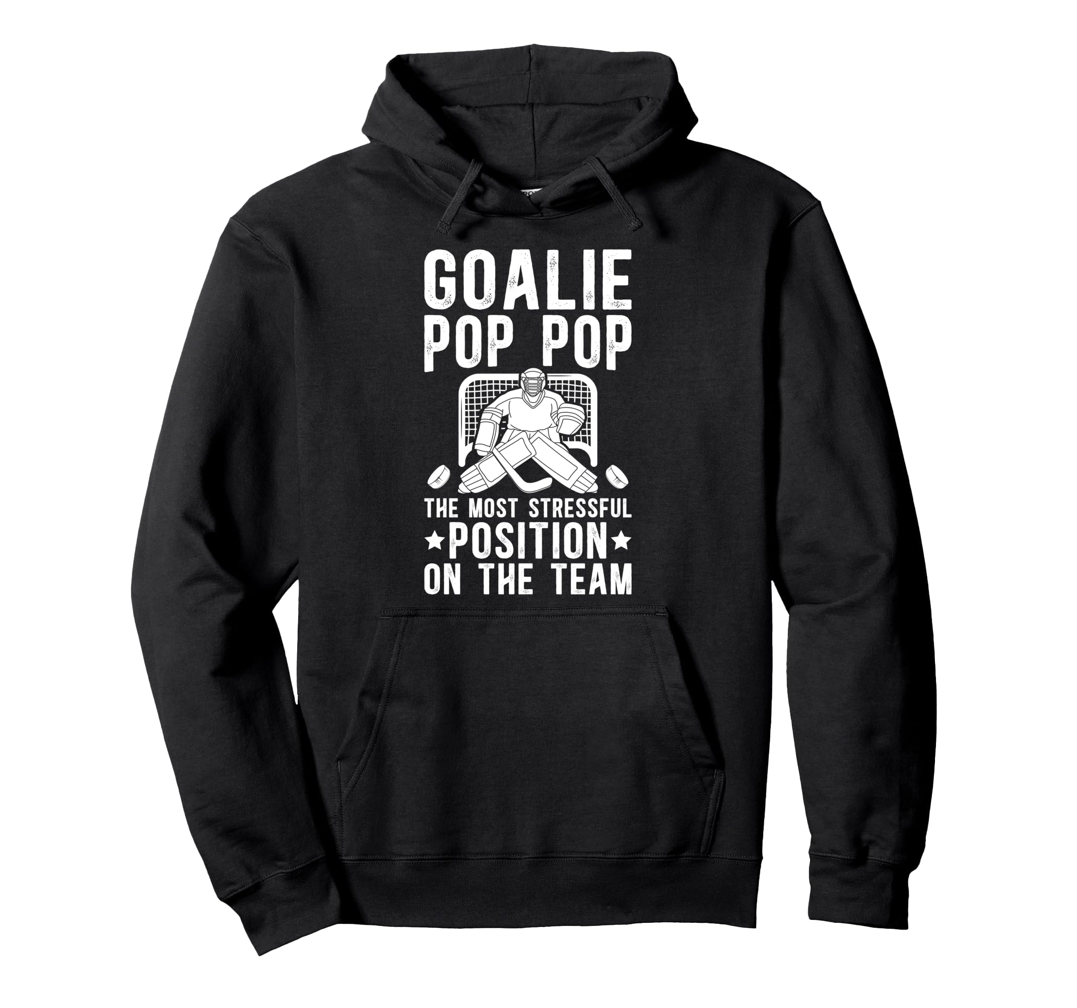 Funny Hockey Goalie Pop Pop Ice Hockey Hoodie - Unique Graphic Men Women