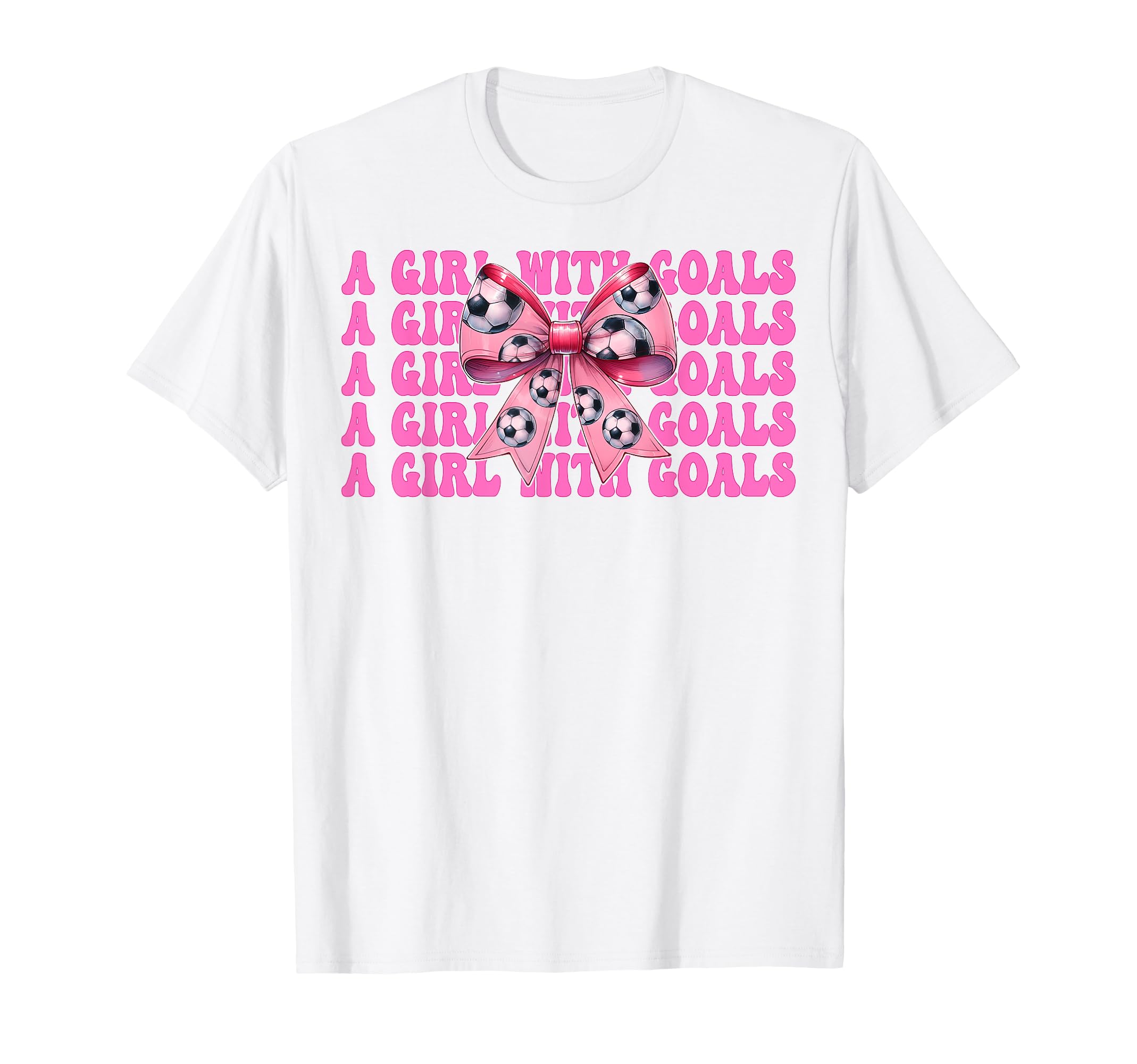 Goals Soccer Coquette Bow T-Shirt - Fun Novelty Design Unisex