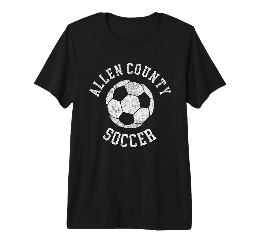 Allen County Soccer Distressed 90S Tri T-Shirt - Trendy Graphic Unisex