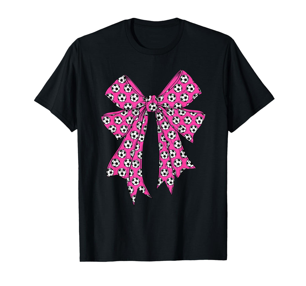 Soccer Ball Coquette Bow Soccer Mom Mama T-Shirt - Aesthetic Graphic Unisex
