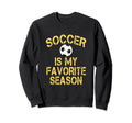 Soccer Is My Favorite Season Yellow Sweatshirt - Graphic Print Men Women