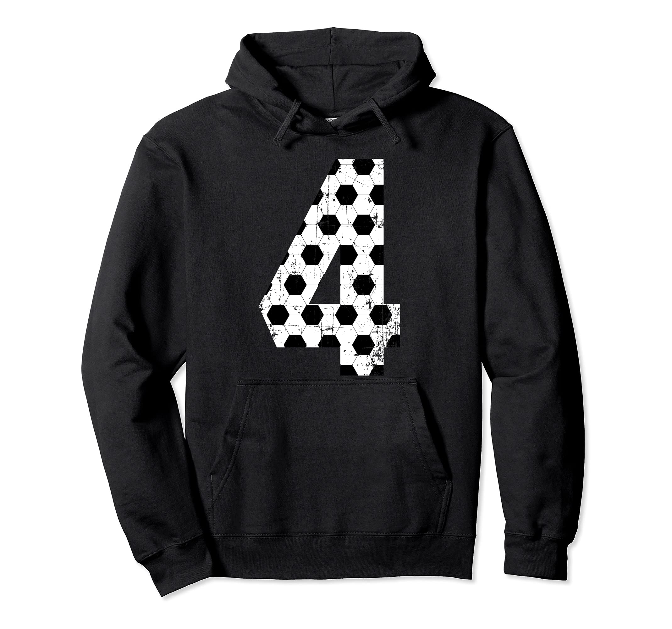 Soccer 4 Jersey Number Hoodie - Minimalist Print Men Women