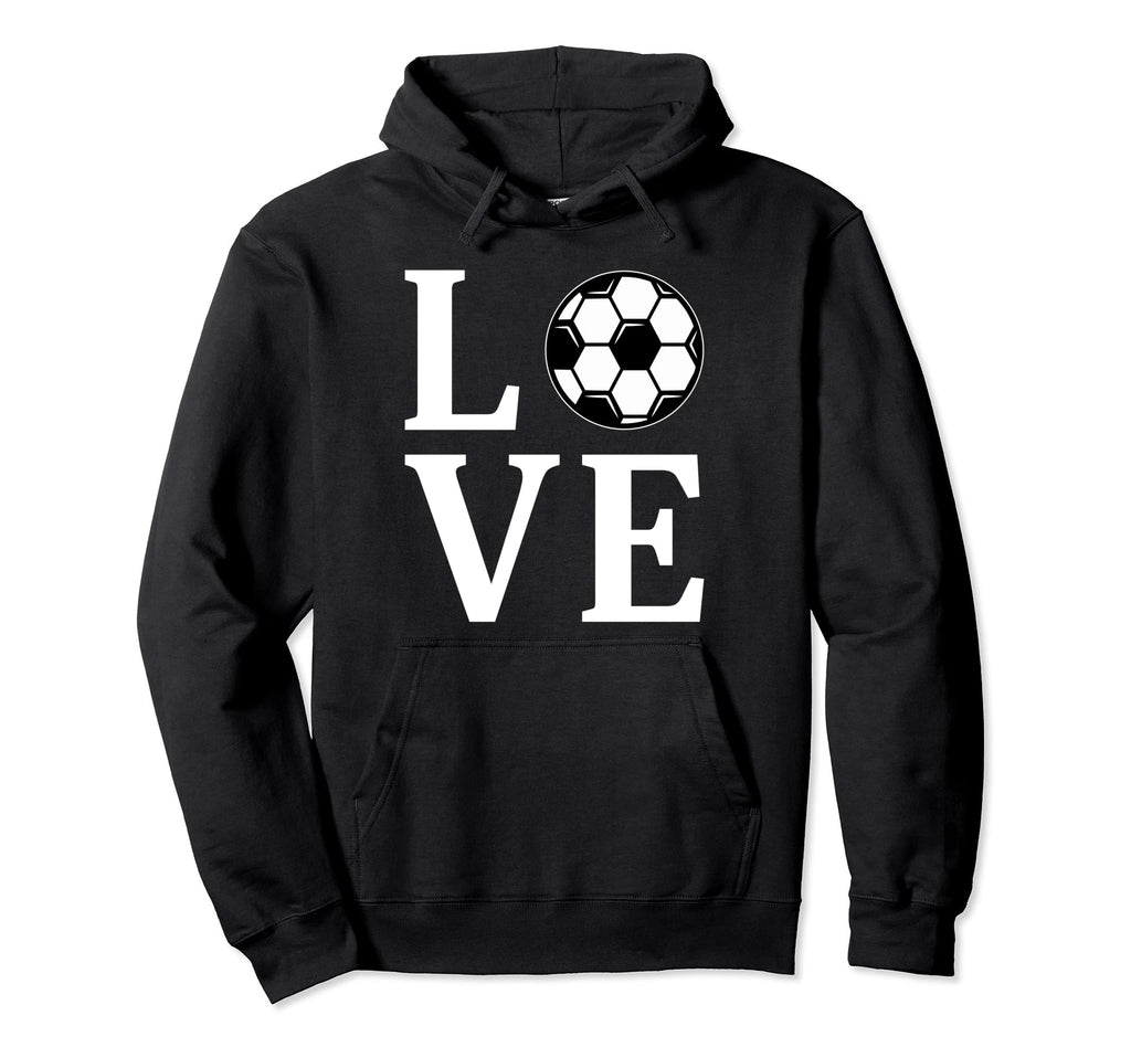 Love Soccer Ball Football Player Hoodie - Trendy Graphic for Adults