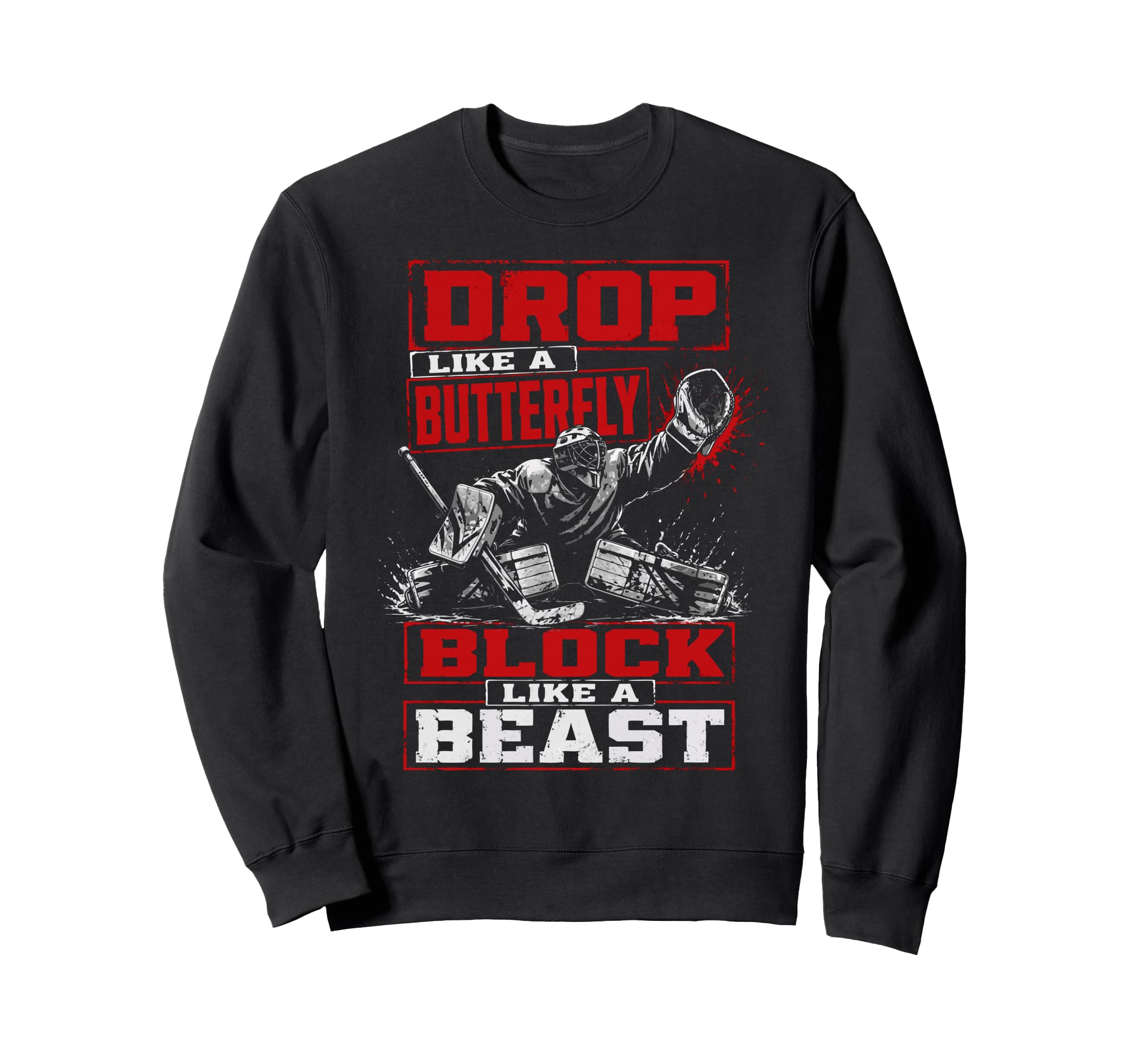 Ice Hockey Goalie Netminder Hockey Sweatshirt - Minimalist Print Unisex