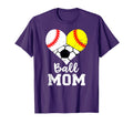 Ball Mom Funny Baseball Softball T-Shirt - Casual Everyday Wear for Adults
