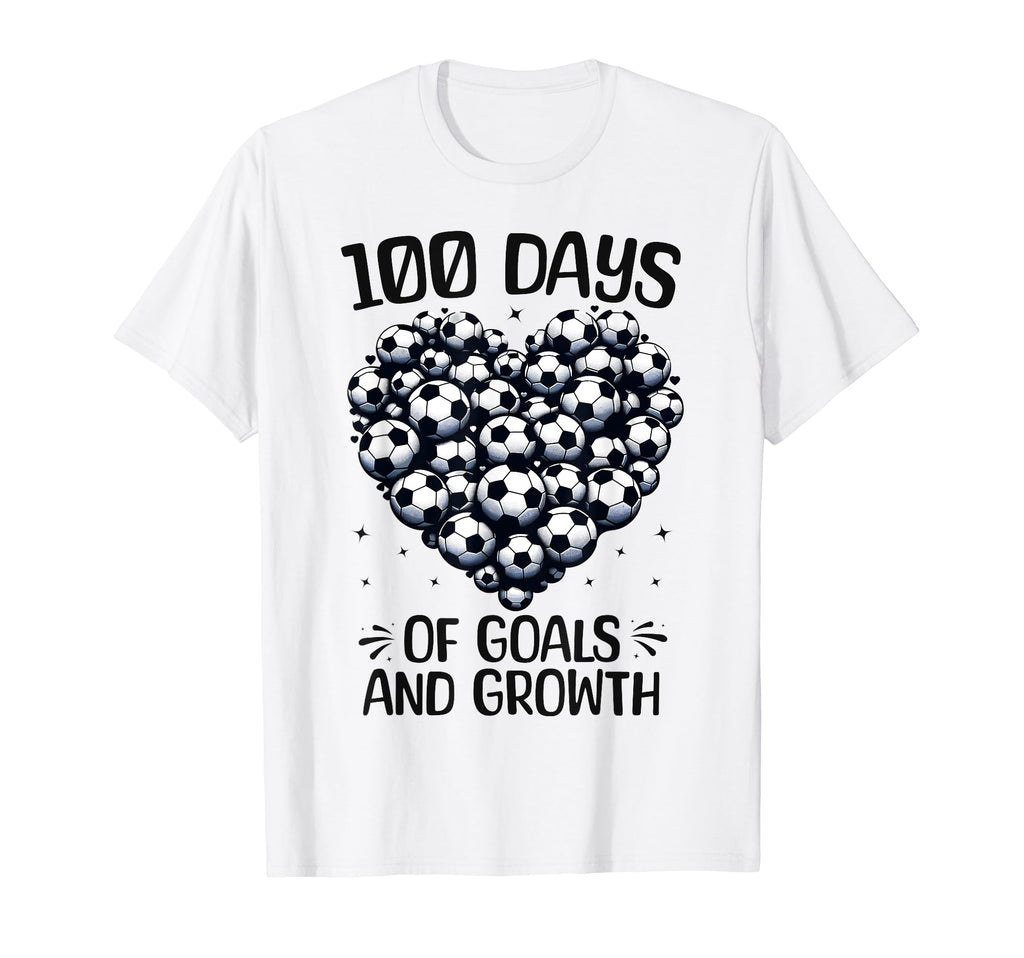 100 Days School Soccer Heart Love T-Shirt - Streetwear Style for Adults