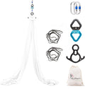 Aerial Silks Yoga Swing Set - 9/11 Yards Aerial Yoga Hammock Kit Anti-Gravity Flying for Fitness, Low/Non Stretch Nylon Tricot Fabric Hardware Included for Dance