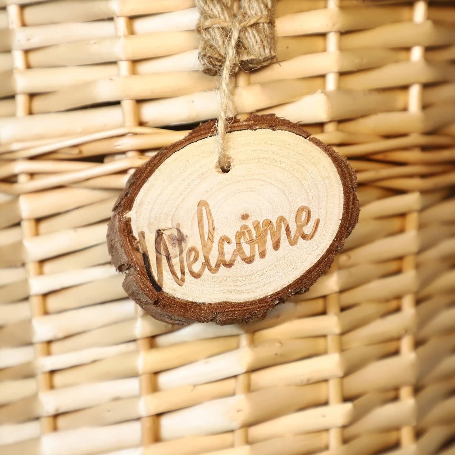 Woven Wicker Hanging Basket Door Hanging Basket Wall Decorations for Home Garden Farmhouse (original)