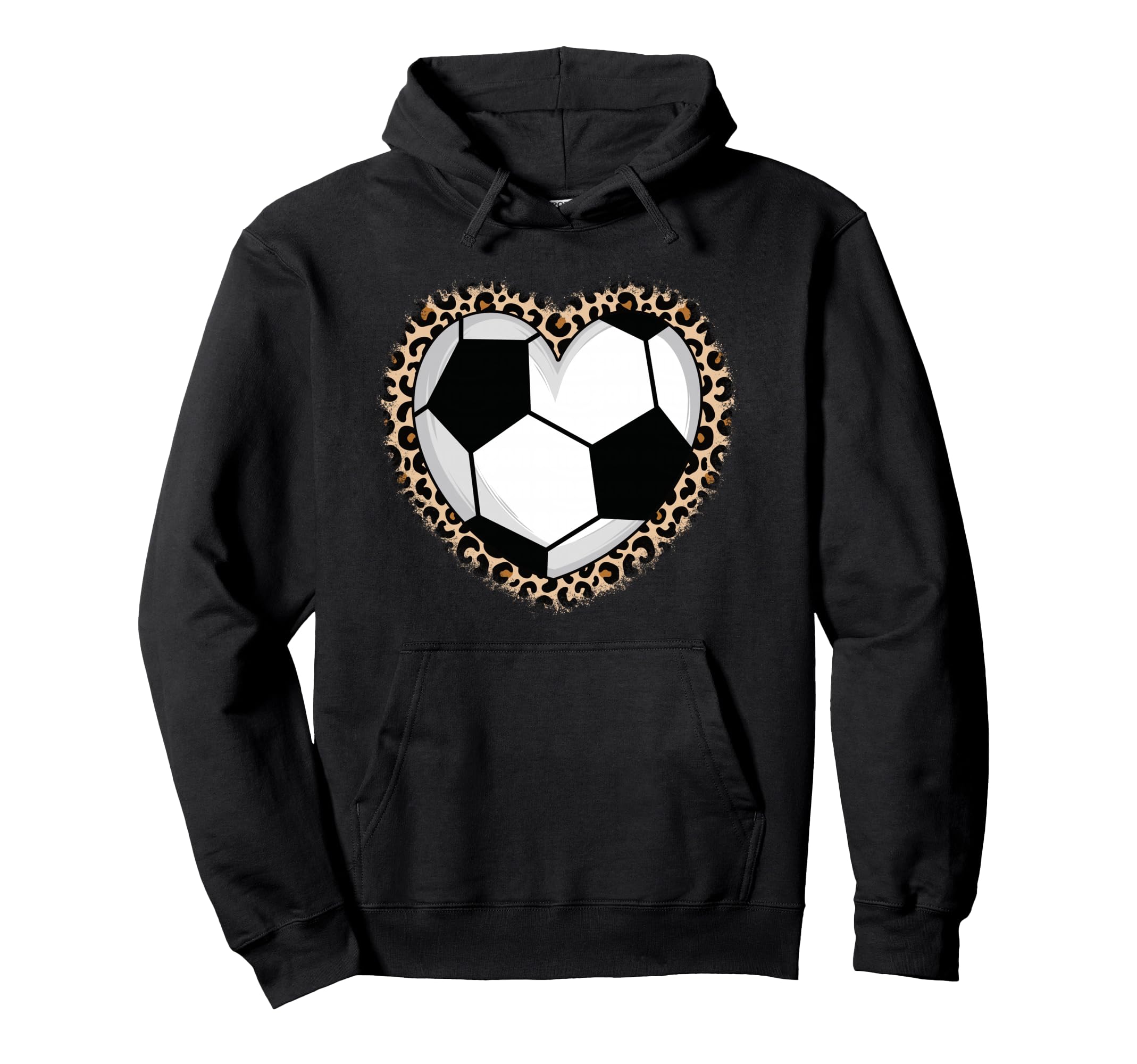 Soccer Heart Leopard Soccer Hoodie - Minimalist Print Men Women