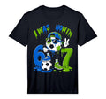 7Th Birthday Soccer Ice Cream Drip 7 T-Shirt - Graphic Print Men Women