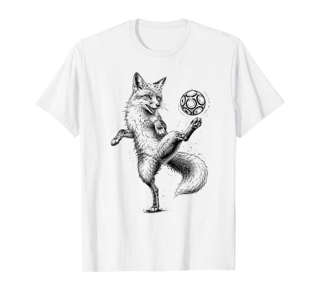 Funny Fox Freestyling Soccer Ball T-Shirt - Streetwear Style Unisex