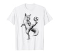 Funny Fox Freestyling Soccer Ball T-Shirt - Streetwear Style Unisex