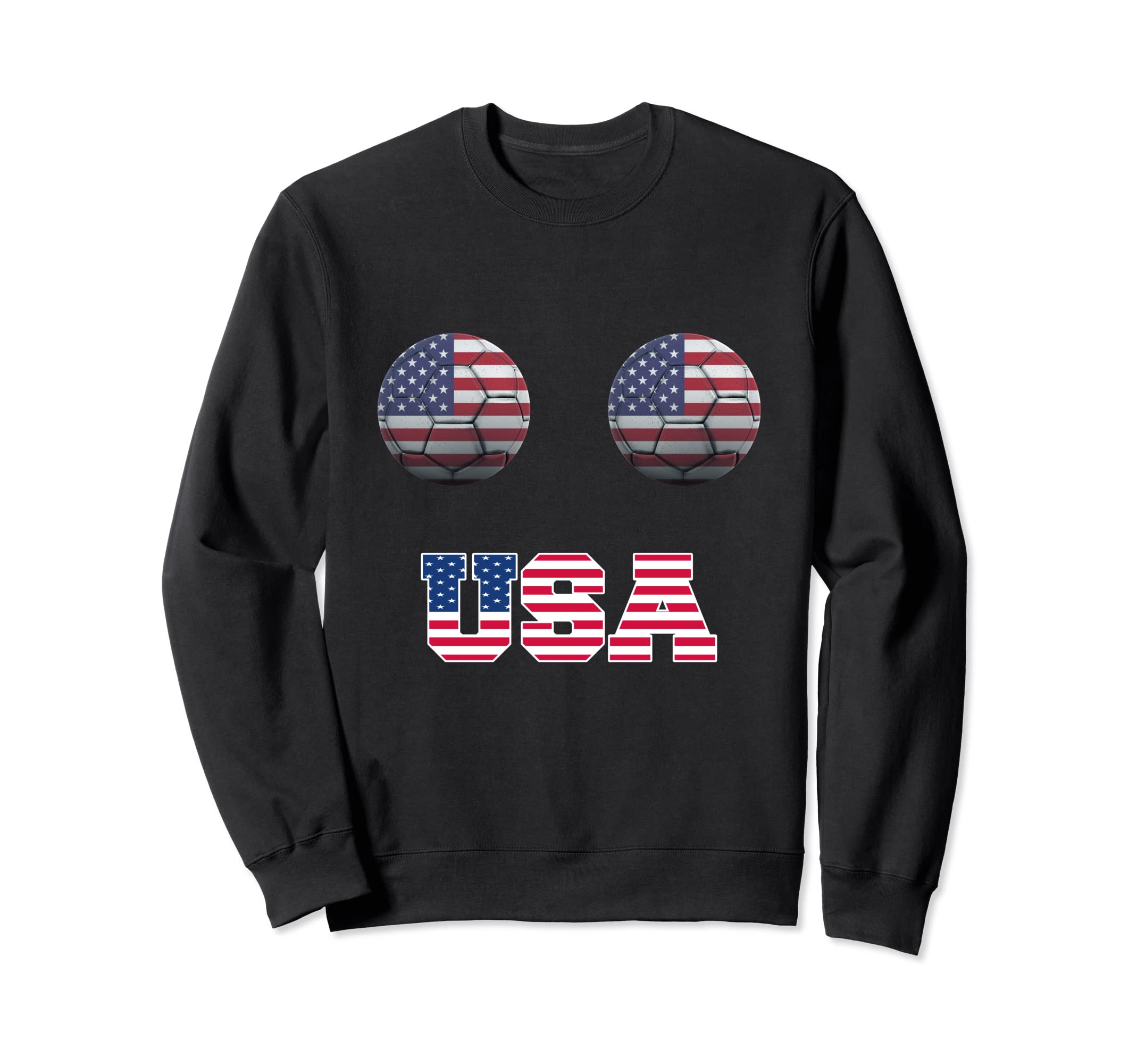 Usa Soccer Funny Boobs Soccer Balls Sweatshirt - Unique Graphic Unisex