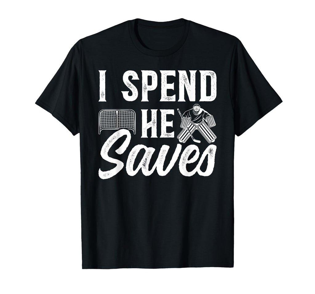 He Saves Hockey Goalkeeper Dad Hockey T-Shirt - Minimalist Print Men Women
