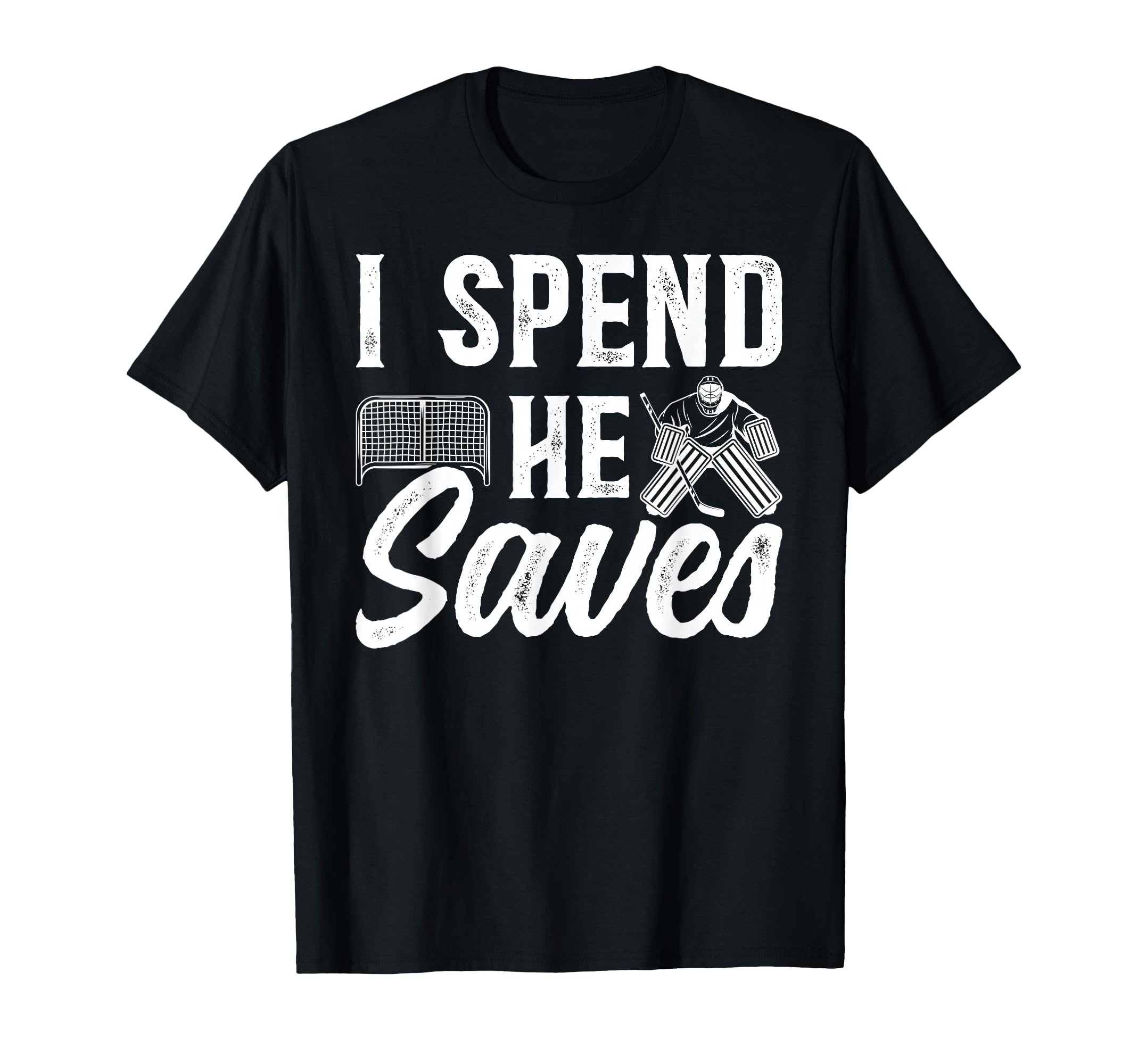 He Saves Hockey Goalkeeper Dad Hockey T-Shirt - Minimalist Print Men Women