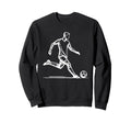 Line Art Soccer Sport Player Sweatshirt - Graphic Print for Adults