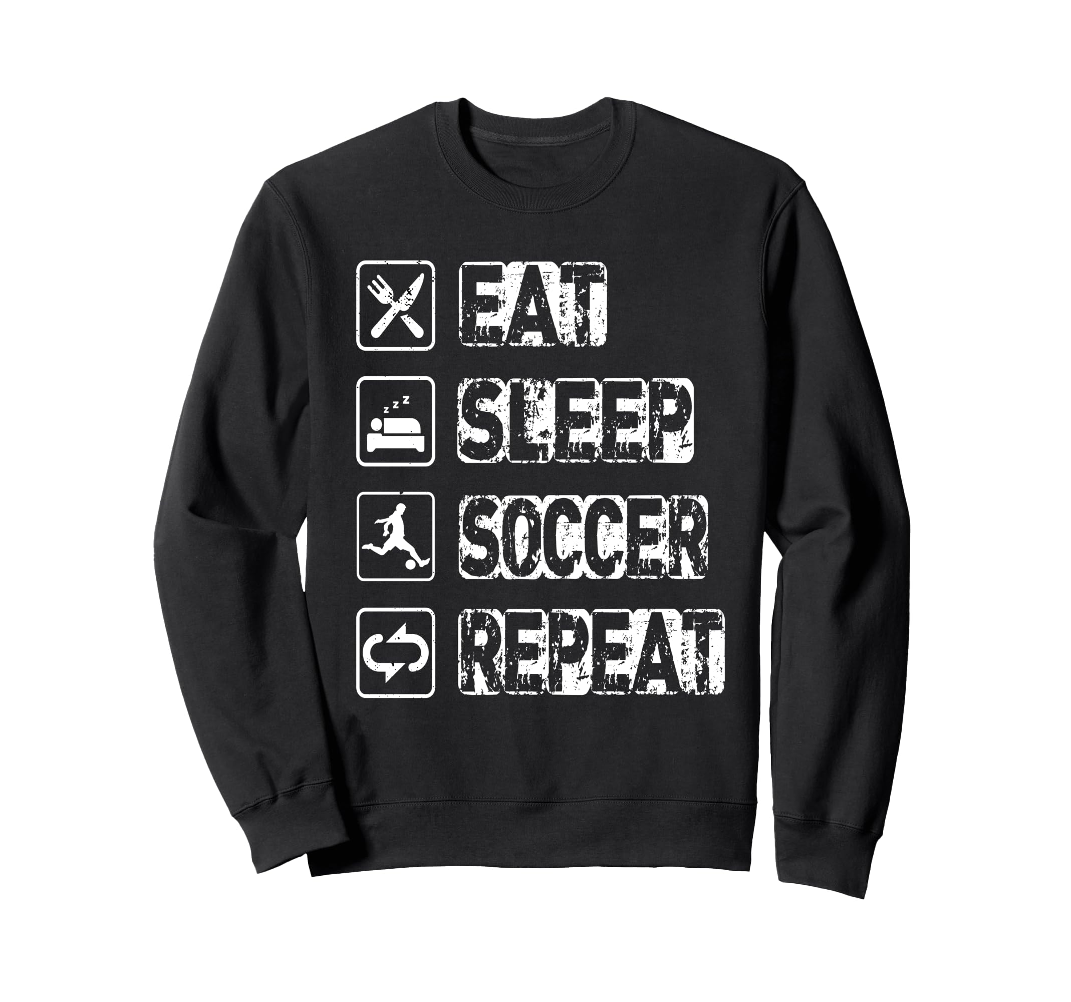 Eat Sleep Soccer Repeat Football Soccer Sweatshirt - Unique Graphic Unisex