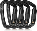 BEIFENG 25KN Auto Locking Carabiner - UIAA Certified Heavy Duty Climbing Carabiners for Rock Climbing, Camping, Rappelling, Hunting, Rescue Equipment - Professional Carabiner Clips (Black)