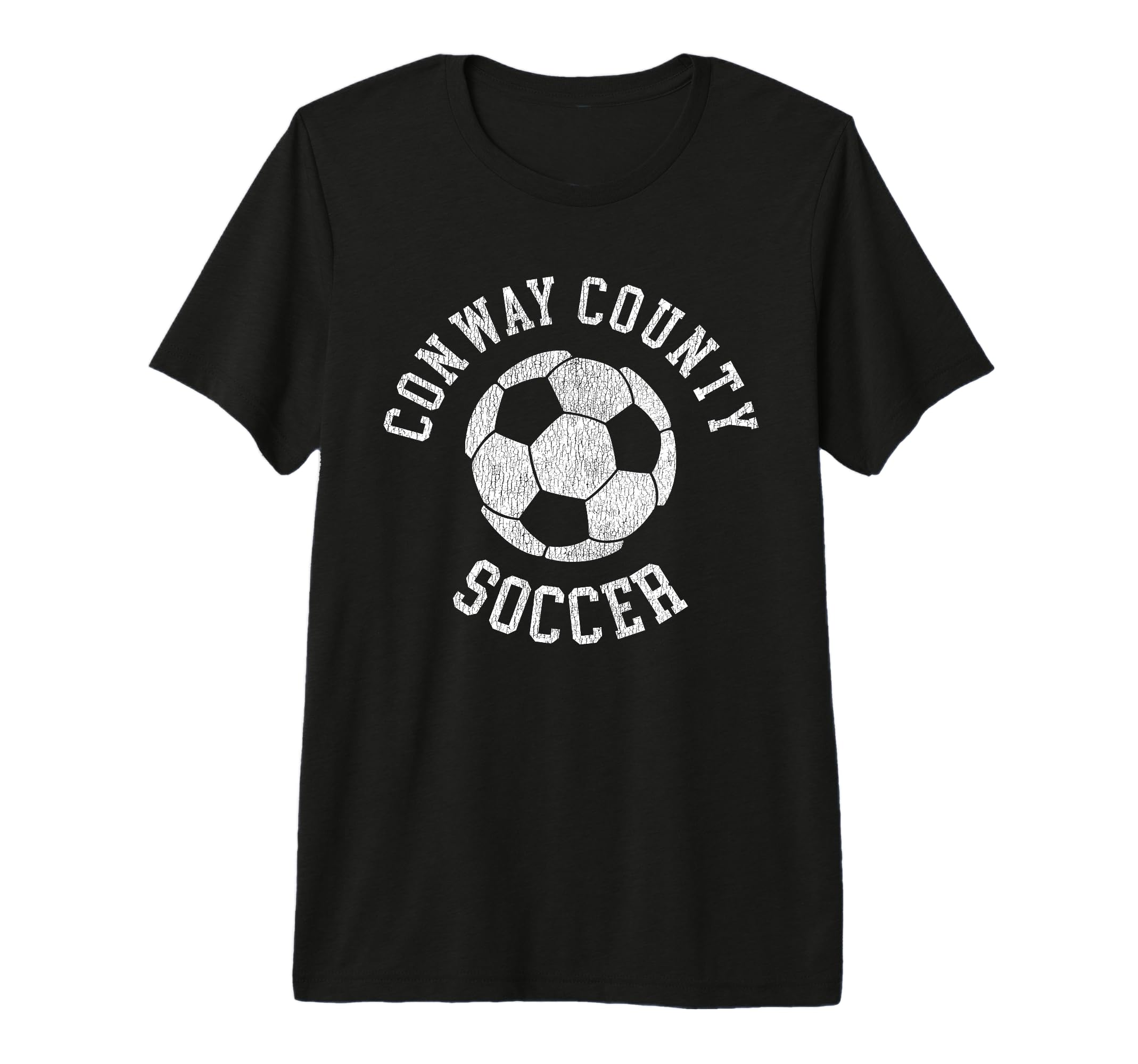 Conway County Soccer Distressed 90S Tri T-Shirt - Trendy Graphic Unisex