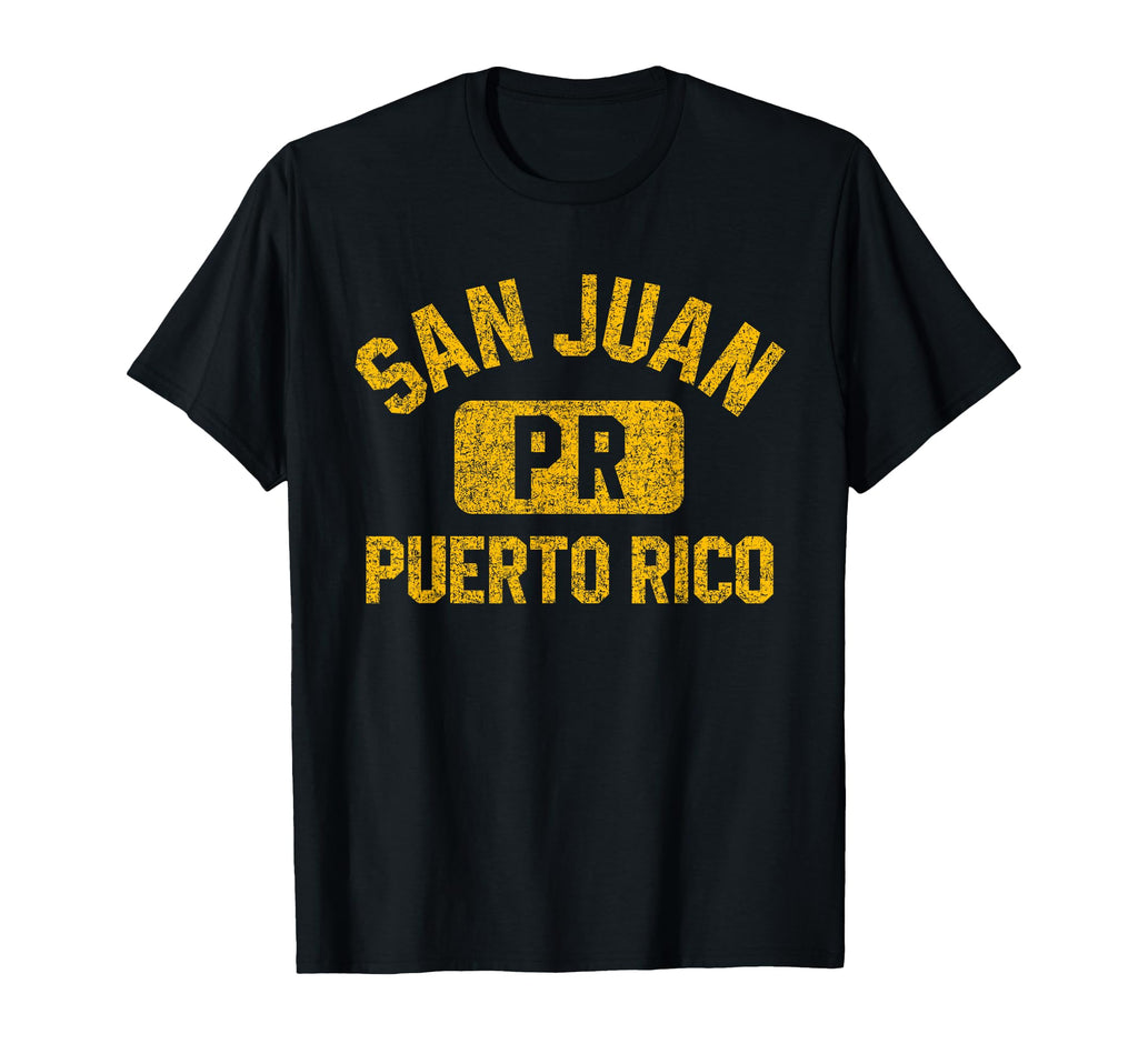 San Juan Puerto Rico Gym Distressed T-Shirt - Novelty Apparel for Adults
