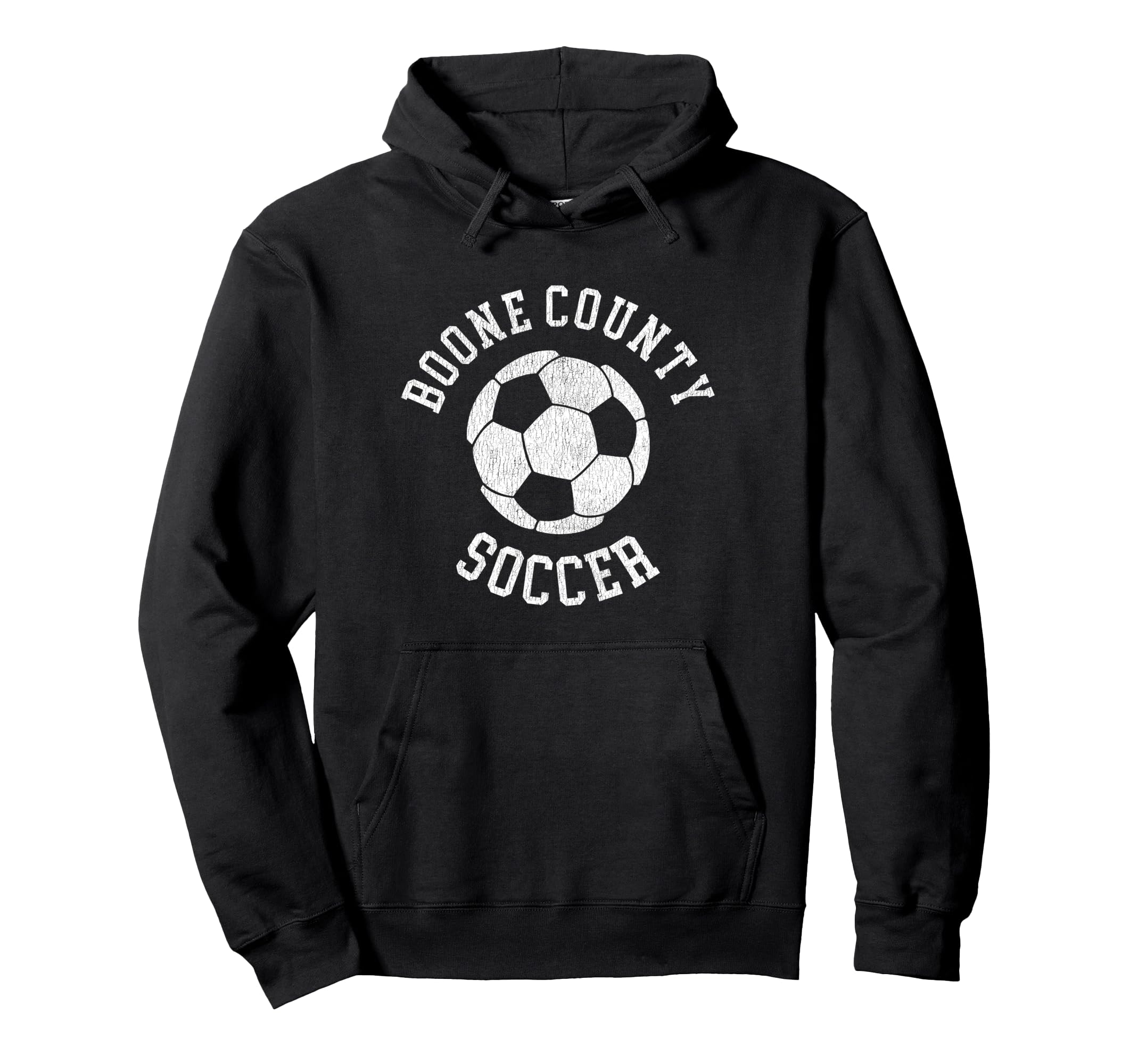 Boone County Soccer Distressed 90S Hoodie - Graphic Print for Adults
