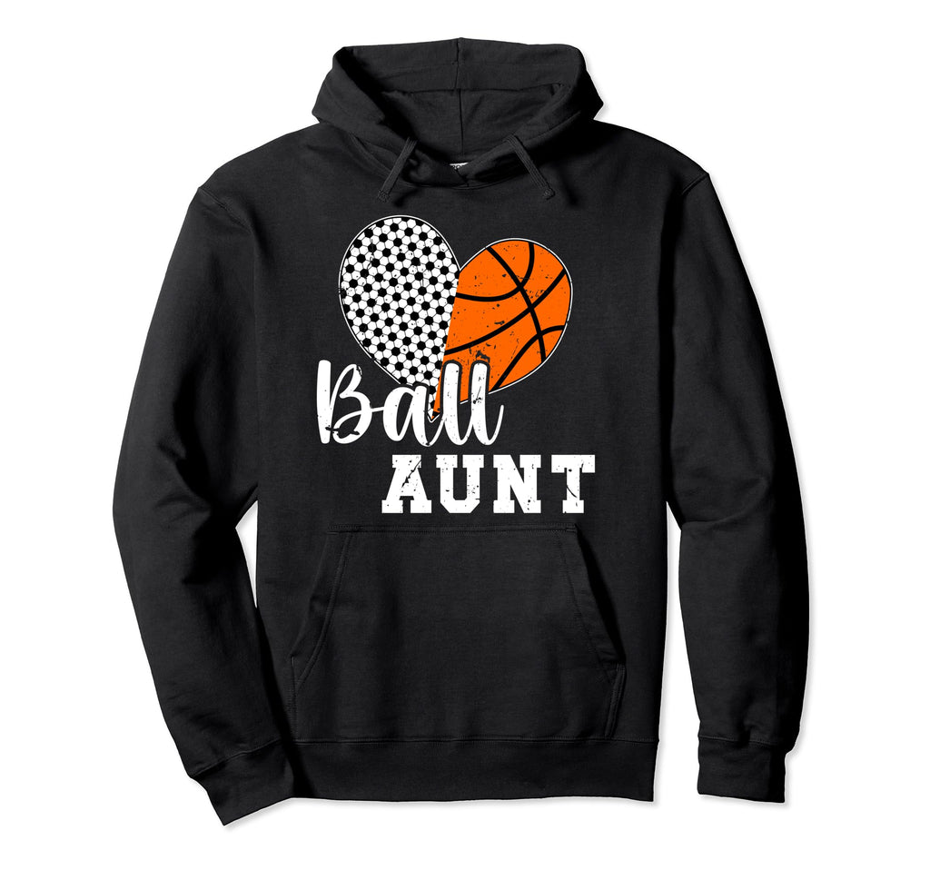 Ball Aunt Heart Soccer Basketball Hoodie - Fun Novelty Design Men Women