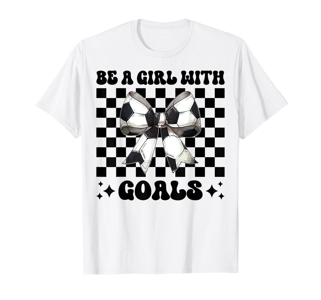 Be Goals Soccer Coquette Bow T-Shirt - Trendy Graphic Men Women