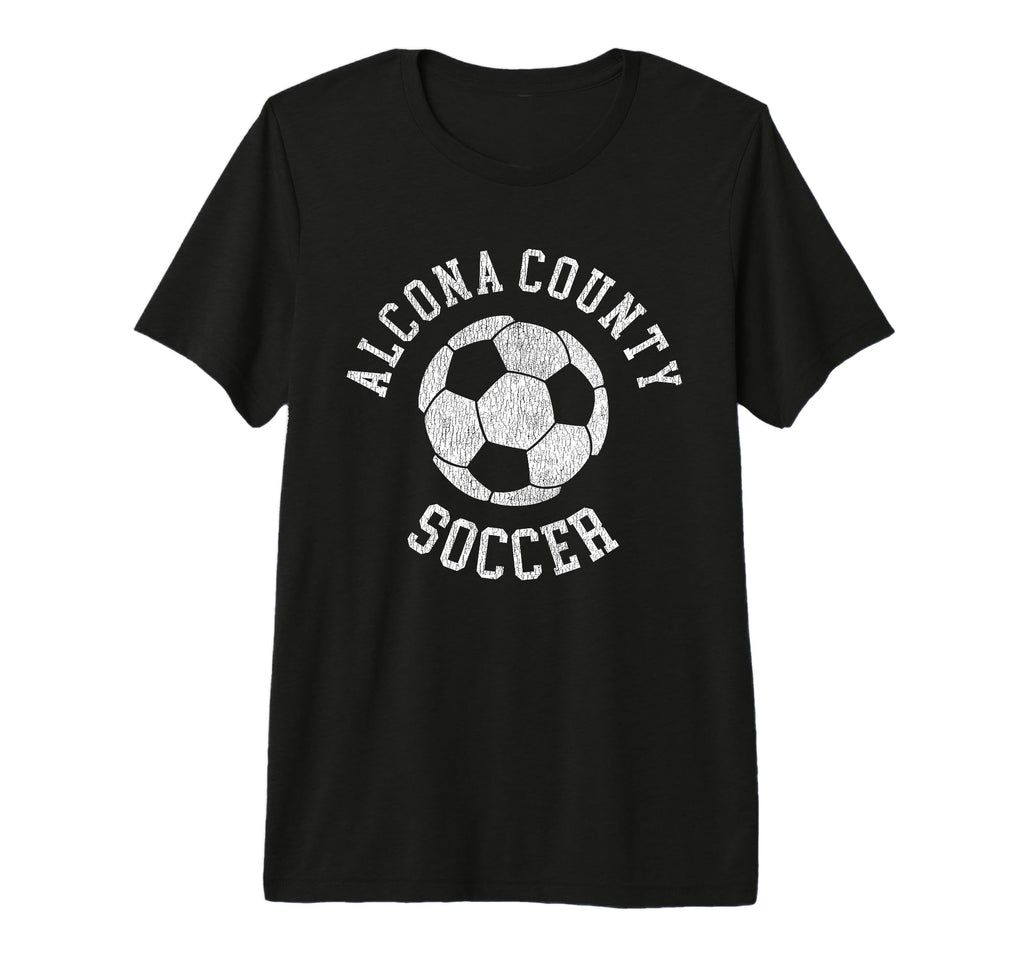 Alcona County Soccer Distressed 90S T-Shirt - Fun Novelty Design Men Women